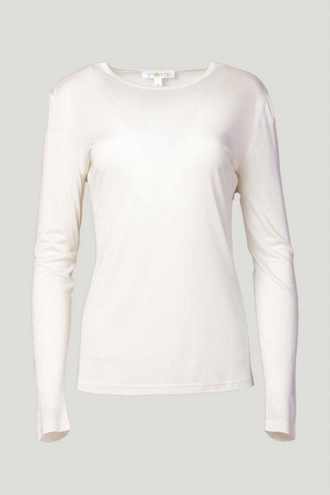 Mandarin Silk Pure Silk Long Sleeve T-Shirt