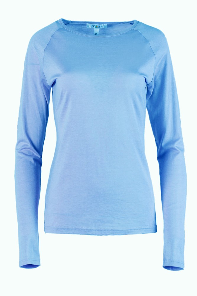 Mandarin Silk Long Sleeve Raglan Oversized T-Shirt