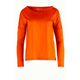 Mandarin Silk Solid Color Long Sleeve T-Shirt